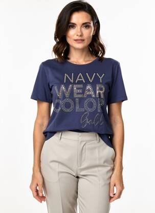 T-shirt stretch manches courtes bleu ANANKE femme