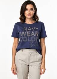 T-shirt stretch manches courtes bleu ANANKE femme