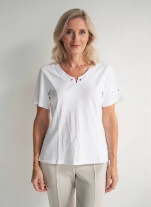 T-shirt coupe cintrée manches courtes blanc TELMAIL femme