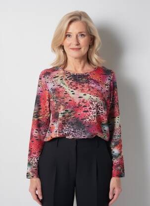 Top tissage jersey manches longues noir GUY DUBOUIS femme
