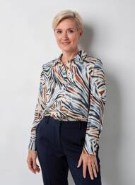 Blouse manches longues manches longues bleu FRANK WALDER femme