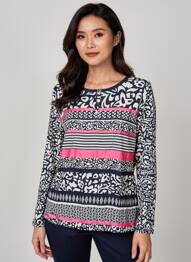 Top stretch manches longues bleu FRANK WALDER femme