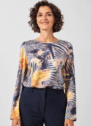 Top stretch manches longues bleu GUY DUBOUIS femme