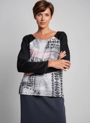 Top stretch manches longues noir THOMAS RABE femme