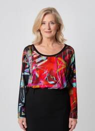 Top stretch manches longues rouge DOLCEZZA femme