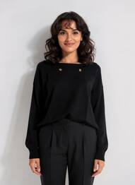 Pull stretch manches longues noir TRIPODE femme