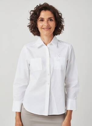 Chemisier coupe cintrée manches longues blanc RABE femme