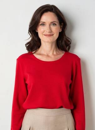 Top stretch manches longues rouge BARBARA LEBEK femme