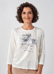 Top imprimé fantaisie manches longues beige RABE femme