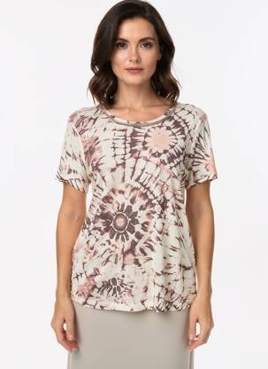 Top stretch manches courtes beige ANANKE femme