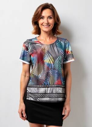 Top stretch manches courtes noir GUY DUBOUIS femme
