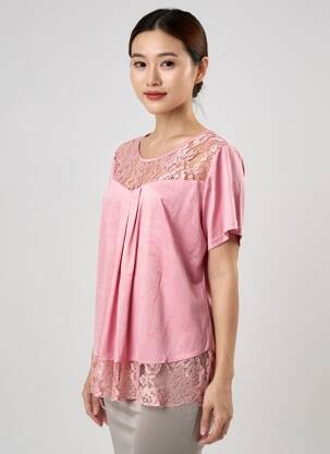 Top manches courtes manches courtes rose NAYAT femme