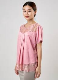 Top manches courtes manches courtes rose NAYAT femme