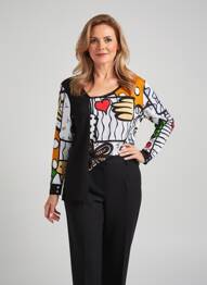 Top stretch manches longues noir DOLCEZZA femme