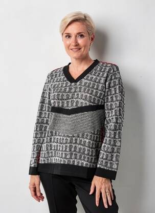 Pull coupe cintrée manches longues noir MERI & ESCA femme