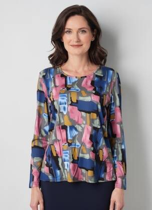 T-shirt manches longues manches longues bleu GUY DUBOUIS femme