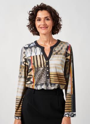 T-shirt manches longues manches longues marron DOLCEZZA femme