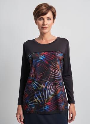 T-shirt manches longues manches longues noir GUY DUBOUIS femme