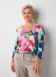 T-shirt manches 3/4 manches 3/4 rose DOLCEZZA femme