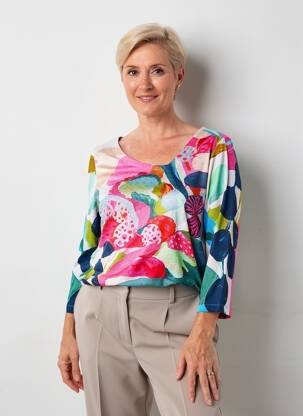 T-shirt manches 3/4 manches 3/4 rose DOLCEZZA femme