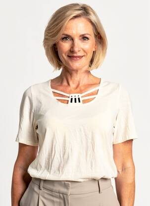 T-shirt stretch manches courtes beige TELMAIL femme