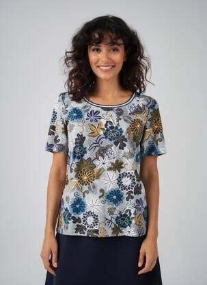 T-shirt imprimé fantaisie manches courtes bleu BETTY BARCLAY femme