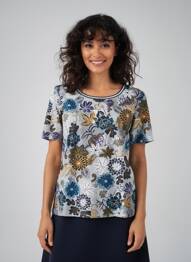T-shirt imprimé fantaisie manches courtes bleu BETTY BARCLAY femme