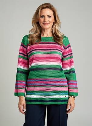 Pull coupe droite manches 3/4 vert RABE femme