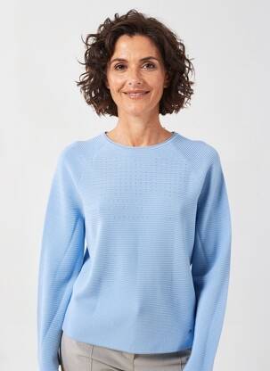 Pull coupe droite manches longues bleu RABE femme