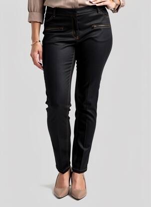Pantalon slim tissage popeline taille normale noir MERI & ESCA femme
