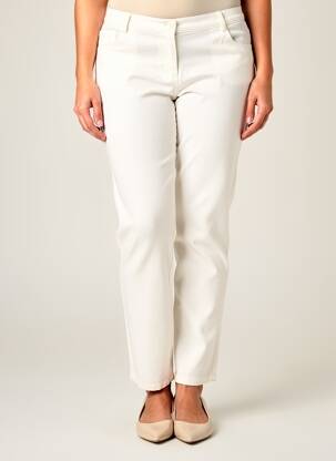 Pantalon slim stretch taille normale beige FRANK WALDER femme
