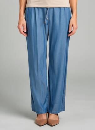 Pantalon droit taille élastique taille normale bleu BARBARA LEBEK femme