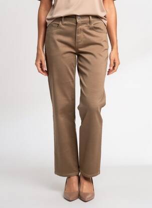 Pantalon droit stretch taille normale marron ANNA MONTANA femme