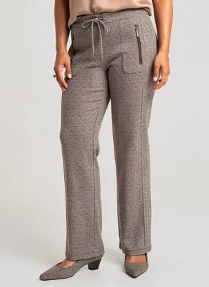 Pantalon droit stretch taille normale marron BARBARA LEBEK femme