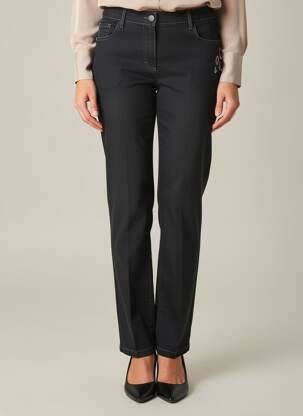 Pantalon slim tissage popeline taille normale noir RABE femme