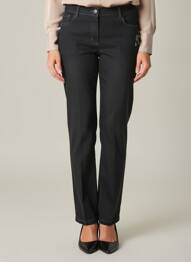 Pantalon slim tissage popeline taille normale noir RABE femme