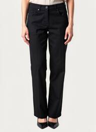 Pantalon droit stretch taille normale noir FRANK WALDER femme