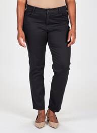 Pantalon slim tissage popeline taille normale noir BETTY BARCLAY femme