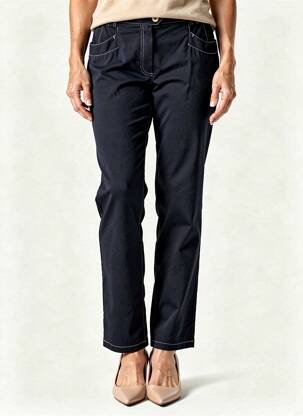 Pantalon droit tissage crêpe taille normale bleu TELMAIL femme