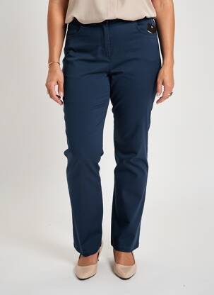 Pantalon slim tissage popeline taille normale bleu FRANK WALDER femme