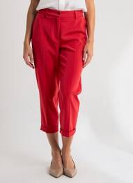 Pantalon 7/8 stretch taille normale rouge LCDN femme
