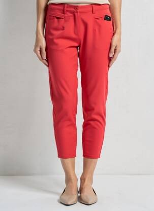 Pantacourt stretch taille normale rouge FRANK WALDER femme