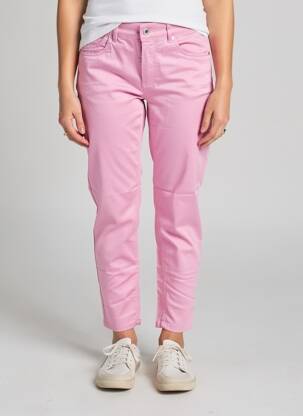 Pantacourt stretch taille normale rose ANNA MONTANA femme