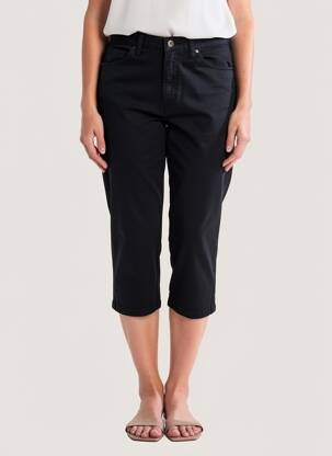 Corsaire tissage popeline taille normale noir LDCN femme