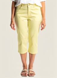 Corsaire tissage popeline taille normale jaune LCDN femme