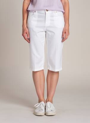 Corsaire tissage popeline taille normale blanc LCDN femme