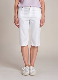 Corsaire tissage popeline taille normale blanc LCDN femme