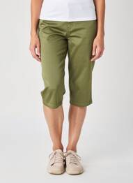 Corsaire tissage popeline taille normale vert LCDN femme