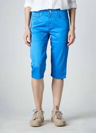Corsaire tissage popeline taille normale bleu LCDN femme