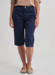 Corsaire tissage popeline taille normale bleu fonce LCDN femme